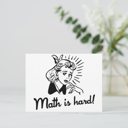 Mathe ist hart postkarte (Stehend Vorderseite)