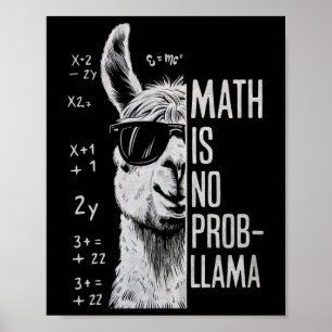 Mathe ist kein Prob-Llama Lustiger Llama Mann Frau Poster