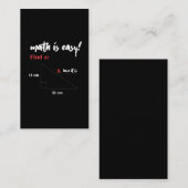 Mathe ist leicht Funny Mathe Lehrer Joke Visitenkarte (Vorne/Hinten)