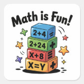 Mathe ist lustige Aufkleber (Vorderseite)