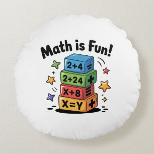 Mathe ist lustige Aufkleber Rundes Kissen