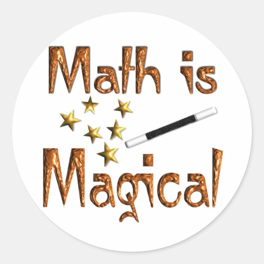 Mathe ist magisch runder aufkleber (Vorderseite)