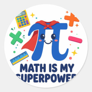 Mathe ist mein Superhelden-Rundaufkleber Runder Aufkleber