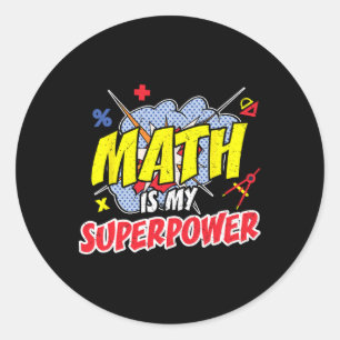 Mathe ist mein superkraftvoller Witz, Pi-Day-Teach Runder Aufkleber