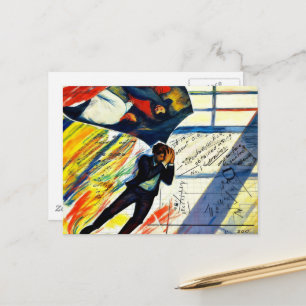 Mathe ist schwer Mixed Media Collage Postkarte