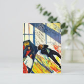 Mathe ist schwer Mixed Media Collage Postkarte (Stehend Vorderseite)