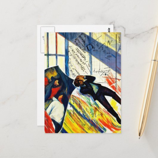 Mathe ist schwer Mixed Media Collage Postkarte (Vorderseite/Rückseite Beispiel)
