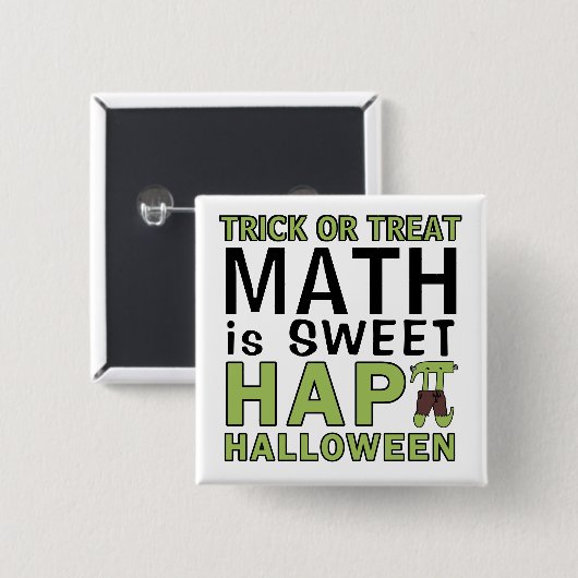 Mathe ist Sweet Happy Halloween Pi Lehrer Funny Button (Vorne & Hinten)