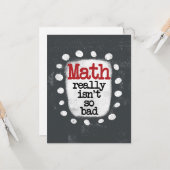 Mathe ist wirklich keine so schlechte Grußkarte Karte (Vorderseite/Rückseite Beispiel)