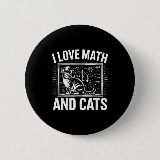 Mathe-Katzenliebhaber Lustiger Mathe-Lehrer Ich Li Button (Vorderseite)