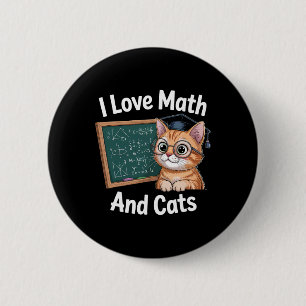 Mathe-Katzenliebhaber Lustiger Mathe-Lehrer Ich li Button