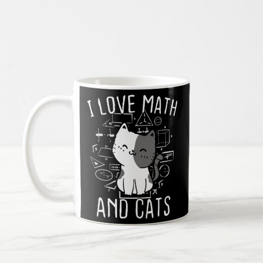 Mathe Kitty Cat I Liebe Mathematik und Katzen Math Kaffeetasse (Links)