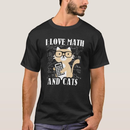 Mathe Kitty Cat I Liebe Mathematik und Katzen Math T-Shirt (Vorderseite)