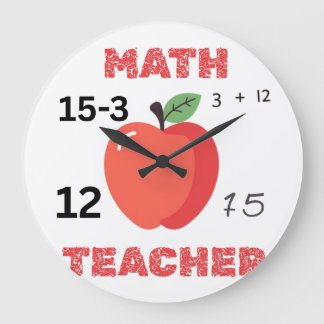 Mathe-Lehrer Apfel Design lustiges Mathe-Lehrer-Sh Große Wanduhr