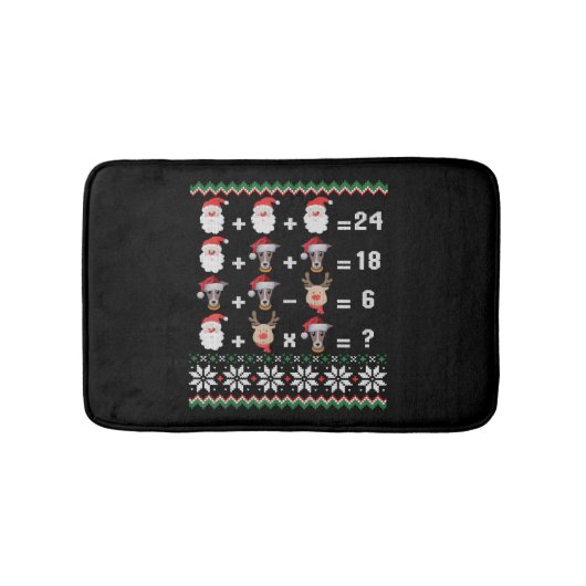 Mathe Lehrer Christmas GREYHOUND Badematte (Vorderseite)