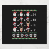 Mathe Lehrer Christmas GREYHOUND Schaumweinetikett (Einzelnes Label)