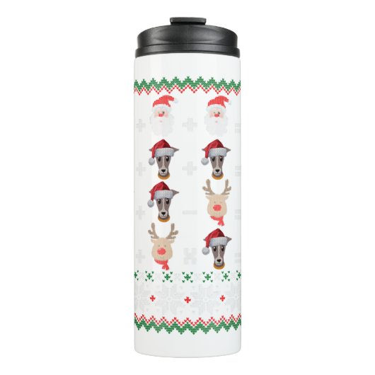 Mathe Lehrer Christmas GREYHOUND Thermosbecher (Vorderseite)