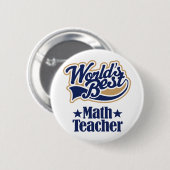 Mathe-Lehrer-Geschenk für (Welten am besten) Button (Vorne & Hinten)
