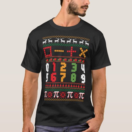 Mathe-Lehrer-hässlicher Weihnachtsstrickjacke-T - T-Shirt (Vorderseite)
