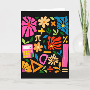 Mathe-Lehrer Mathematik Pi-Tag Boho Floral Rücken Karte