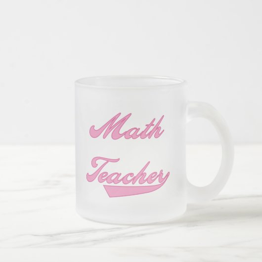 Mathe-Lehrer-Rosa-Text-T - Shirts und Geschenke Mattglastasse (Rechts)