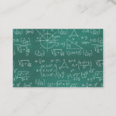 Mathe-Lehrer-Schultafel-Telefonkarte Visitenkarte (Rückseite)