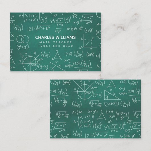 Mathe-Lehrer-Schultafel-Telefonkarte Visitenkarte (Vorne/Hinten)