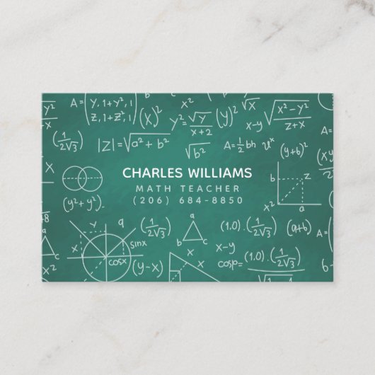 Mathe-Lehrer-Schultafel-Telefonkarte Visitenkarte (Vorderseite)