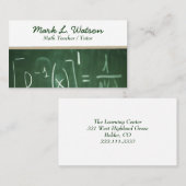 Mathe-Lehrer-Visitenkarte Visitenkarte (Vorne/Hinten)