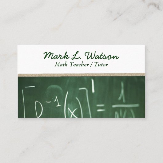 Mathe-Lehrer-Visitenkarte Visitenkarte (Vorderseite)