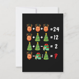 Mathe Lehrer Weihnachtsordnung Operationen Quiz Fu Dankeskarte