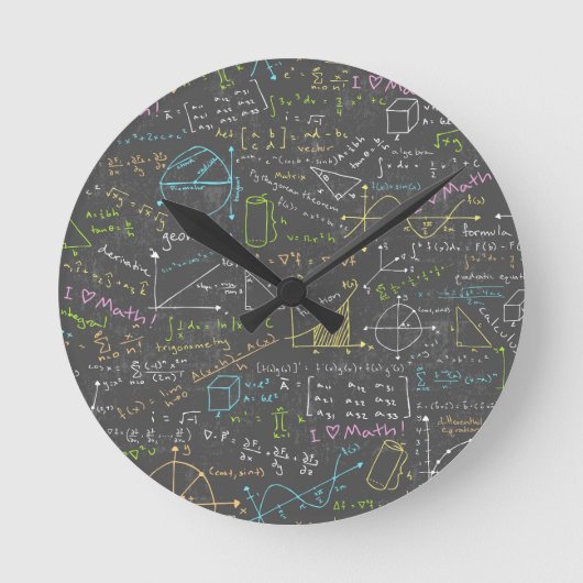 Mathe-Lektionen Runde Wanduhr (Vorderseite)