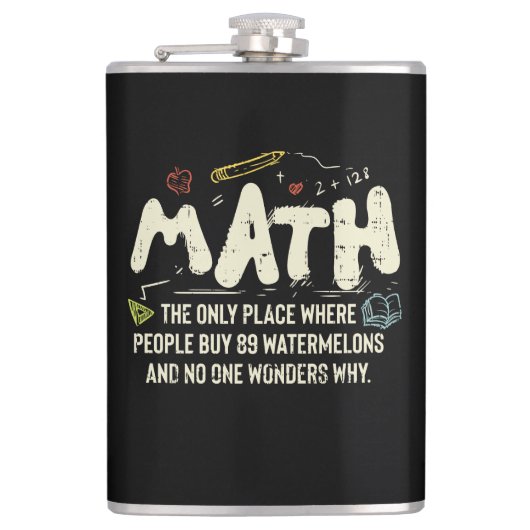 Mathe Mathematik Mathe-Lehrer-Geschenk Flachmann (Vorderseite)