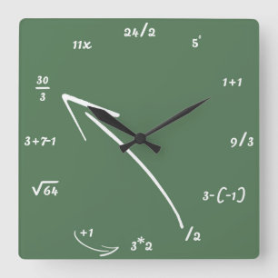 Mathe-mathematische Gleichungen Quadratische Wanduhr