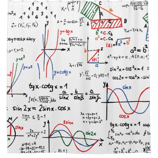 Mathe-mathematischer Mathematiker Duschvorhang (Vorderseite)