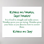 Mathe Mindsets Poster-Mistakes sind gut Poster (Vorne)