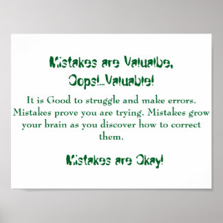 Mathe Mindsets Poster-Mistakes sind gut Poster