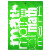 Mathe; Neon Green Stripes Klemmbrett (Rückseite)