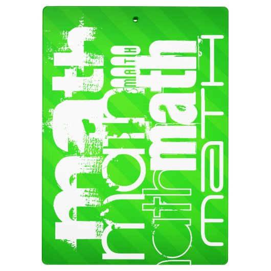 Mathe; Neon Green Stripes Klemmbrett (Rückseite)