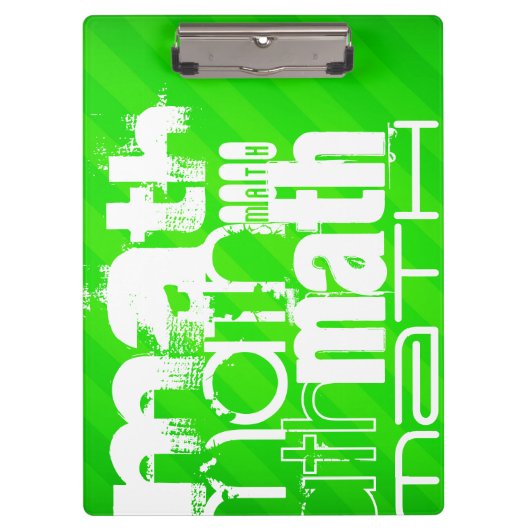 Mathe; Neon Green Stripes Klemmbrett (Vorderseite)