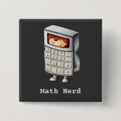 Mathe Nerd niedlich Junge in Taschenspielerkostüm  Button (Vorderseite)