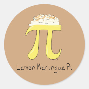 Mathe-PU-Tagesaufkleber Zitronen-Meringe-PUs Runder Aufkleber