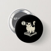 Mathe Pun Cat I Overate I Over 8 Funny Mathe Lehre Button (Vorne & Hinten)