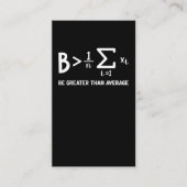 Mathe Pun Mathematiker ist größer als durchschnitt Visitenkarte (Vorderseite)