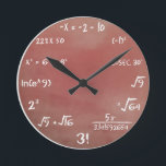 Mathe-Quiz-Uhr - Brown-Medium Runde Wanduhr<br><div class="desc">Brown-Farbveränderung für die nerdy Mathematik-Pop-Quizuhr.</div>