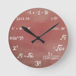 Mathe-Quiz-Uhr - Brown-Medium Runde Wanduhr