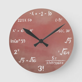 Mathe-Quiz-Uhr - Brown-Medium Runde Wanduhr