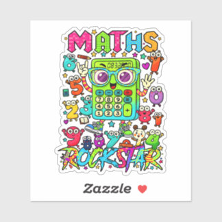 Mathe Rockstar Süße Zahlen Aufkleber für Kinder