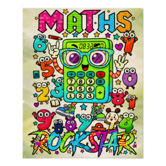 Mathe-Rockstar Süßes Rechner-Design Poster