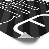 Mathe; Schwarz & Dunkelgrau Streifen Poster (Ecke)